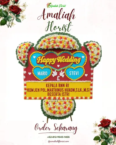 Karangan Papan Bunga Pernikahan di Cibangkong